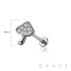 MUSHROOM MULTI CZ TOP THREADLESS (PUSH IN) 316L SURGICAL STEEL LABRET SET